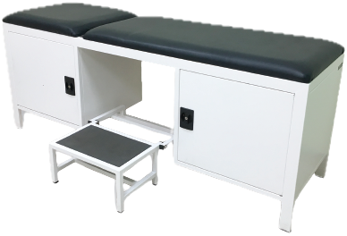 Examination Bed with Cabinet (Code MG2013A) — hospital furniture from Hettiarachchi Surgicals, Sri Lanka